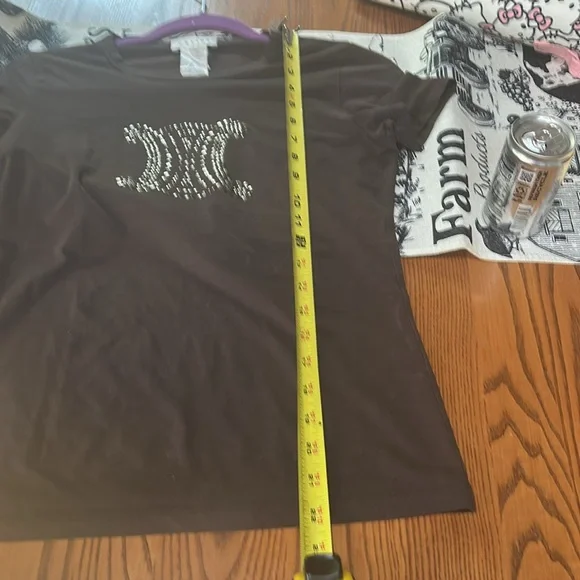 Celine Monogrammed Rhinestone T-shirt - Picture 5 of 6